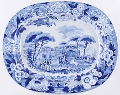 Meat Dish or Platter near Vesuvius c1825